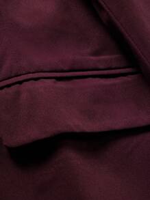 Manfinity Mode 男士單釦西裝外套和西裝褲 - 酒紅色 - 查看 6