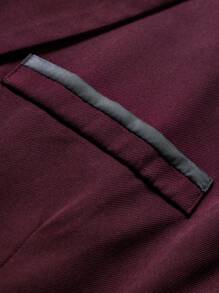 Manfinity Mode 男士單釦西裝外套和西裝褲 - 酒紅色 - 查看 7