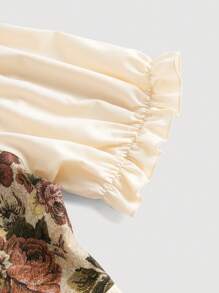 Flirla Plus Floral Print Puff Sleeve Dress - Multicolor - View 3