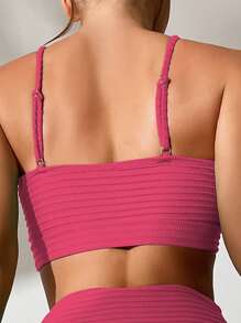 Twist Front Bikini Top - Hot Pink - View 2