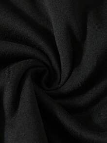 Manfinity Homme Hombres Sudadera con estampado de letra - Negro - Ver 4