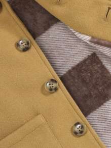 SHEIN Thickened Plush Hooded Coat For Baby Girls, Casual & Warm Winter Outerwear