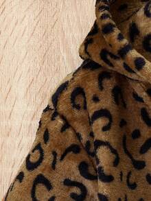 Đứa bé gái Hoa văn Báo áo có mũ Flannelette áo Without Tee - Nhiều màu - Xem 6