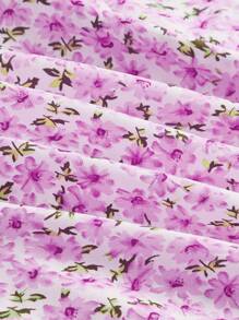 SHEIN MOD 碎花前繫帶高衩吊帶連衣裙 - 彩色 - 查看 3