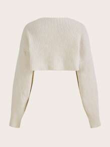 SHEIN ICON Y2K Grunge Drop Shoulder Open Front Crop Cardigan Without Tube Top In Fall/Winter