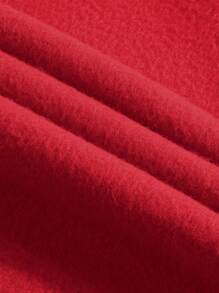 INAWLY Heart Print Kangaroo Pocket Drop Shoulder Drawstring Hoodie,Long Sleeve Tops - Red - View 6