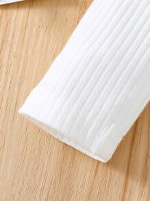 女嬰荷葉邊連體衣和網格線條紋背帶洋裝和頭巾 - 彩色 - 查看 4