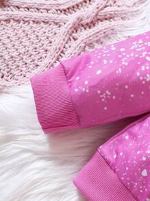 SHEIN Young Girl 1pc Cartoon Print Sweatshirt - Pink - View 7