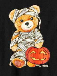 Manfinity RebelGame 男士小熊印花T恤 - 黑色 - 查看 2