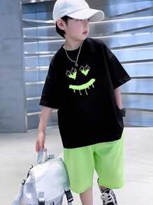 Tween Boy Expression Print Drop Shoulder Tee