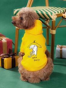 Klokloshoo 1 bộ quần áo cho thú cưng dễ thương, áo len thêu màu vàng cho mùa xuân, mùa thu và mùa đông, hai chân - Màu vàng - Xem 1