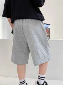 Tween Boy Cartoon Graphic Shorts - Grey - View 2