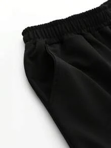 Tween Boy Letter Graphic Shorts - Black - View 5