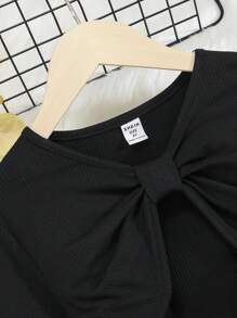 SHEIN Tween Girl Ditsy Floral Print Cami Dress & Super Crop Top