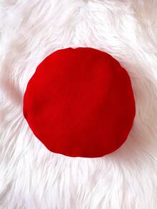 Baby Girl Double Breasted Borg Collar Bow Front Coat & Hat - Red - View 3