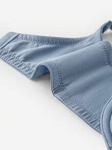 LUVLETTE 天然全覆盖棉质 T 恤文胸 - 霧霾藍 - 查看 8