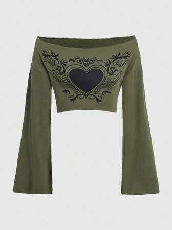 Fairycore Magliette donna Cuore Casual