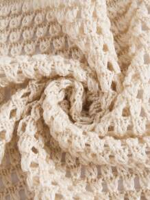 SHEIN ICON Cárdigan crop unicolor sin sujetador - Beis - Ver 10