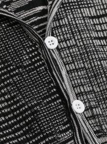 DAZY Space Dye Button Front Crop Cardigan - Black - View 5