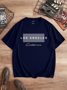 Manfinity Dauomo Men Plus Letter Graphic Tee
