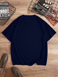 Manfinity Dauomo Men Plus Letter Graphic Tee
