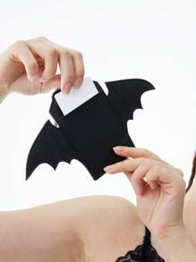 ROMWE Academia 1pc Bat Design Card Holder - Black - View 1