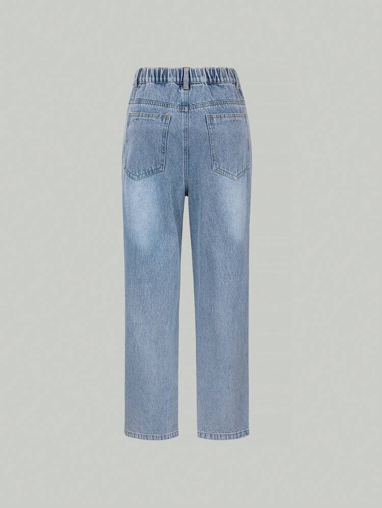 Teen Girl Ripped Straight Leg Jeans
