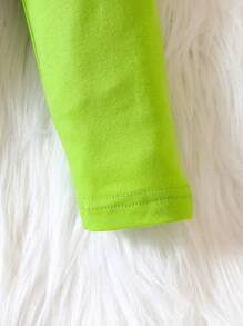 SHEIN 女嬰卡通圖案拼接邊連帽連身褲