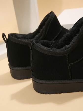 2025 Förtjockade varma korta snöstövlar med minimalistiskt varmt foder, vinter, pälsstövlar