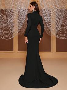 YISIKADO 水鑽細節高衩正式洋裝