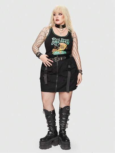 Atosha Canotta A Grafica Di Caratteri E Cartone Animato In Taglie Forti