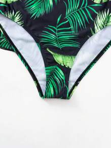 SHEIN Swim Bản in nhiệt đới Đồ bơi một mảnh Với váy đi biển - Nhiều màu - Xem 7