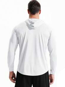 Manfinity Athleisure 男友风男士插肩袖抽绳连帽运动卫衣 男友风男士卫衣 - 白色 - 查看 2