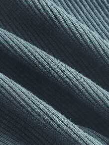 SHEIN MOD 素色交叉手帕下擺上衣 - 青碧色 - 查看 3