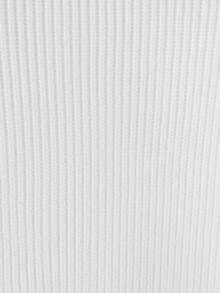SHEIN Cô gái Tween Áo cao cổ Đau khổ Cắt tỉa Áo len - trắng - Xem 5