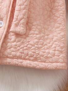 SHEIN Cô Gái Trẻ 1 Miếng Tương phản Cổ áo Borg Thắt lưng áo - Hồng - Xem 5