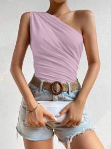 RosyDaze One Shoulder Ruched Top