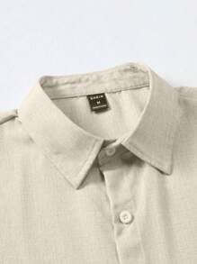 Manfinity Nam Chất rắn Áo sơ mi & Eo dây rút Quần Without Tee - xanh quân đội - Xem 3