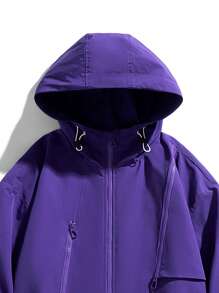 男士抽繩下擺連帽夾克 - 紫色 - 查看 3