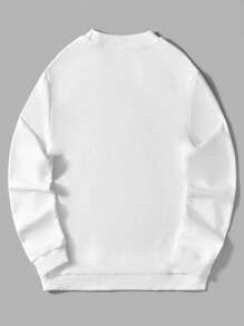 RueChic Men Lion Print Sweatshirt - White - View 2