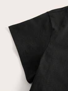 Rainydazed Letter Graphic Crop Tee - Black - View 3