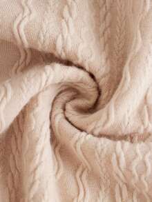 SHEIN 青少年女孩雞心領口前收褶T恤 - 杏色 - 查看 3