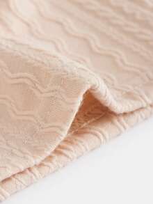 SHEIN 青少年女孩雞心領口前收褶T恤 - 杏色 - 查看 4