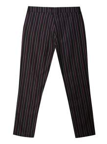 Men Striped Print Slant Pocket Suit Trousers - Multicolor - View 2