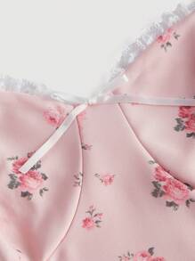 SHEIN MOD Hơn In hoa Ditsy Váy Dây - Hồng - Xem 3