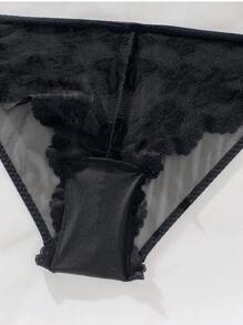 Set de lencería con encaje en contraste - Verde - Ver 3