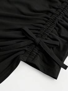 SHEIN Girlism Garota Adolescente Cordão Ao Lado Bainha Assimétrica Camiseta
