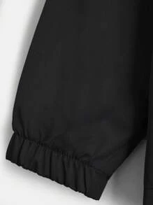 RueChic Tween Boy Camo Print Zip Up Hooded Jacket - Black - View 5