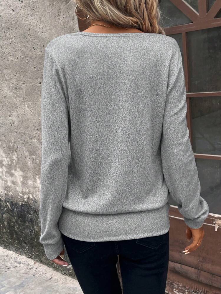 Sudadera de cuello cuadrado sólido, blusas de manga larga para graduación, atuendos de regreso a la escuela, graduación, atuendos de maestras para mujeres, regreso a la escuela en otoño/invierno