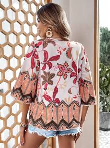 Breezaya Blouse Imprimé Floral Col En V - Jaune citron - Voir 2